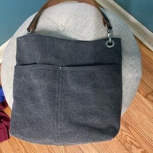 Stylish Gray purse with Brown Handle